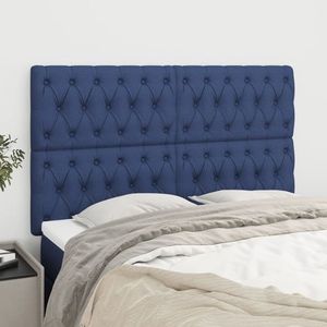 vidaXL Tăblii de pat, 4 buc, albastru, 72x7x78/88 cm, textil imagine