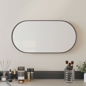 vidaXL Oglindă de perete, negru, 20x40 cm, ovală imagine