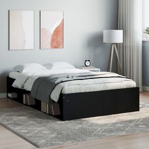 vidaXL Cadru de pat mic dublu, negru, 120x190 cm imagine