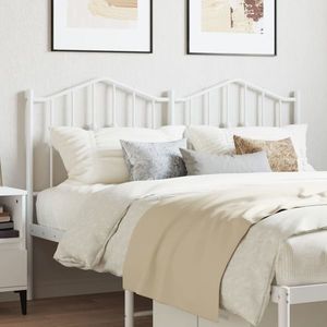 vidaXL Tăblie de pat metalică, alb, 135 cm imagine