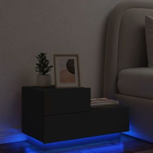 vidaXL Noptieră cu lumini LED, negru, 70x36x40, 5 cm imagine