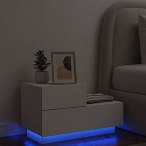 vidaXL Noptieră cu lumini LED, alb, 70x36x40, 5 cm imagine