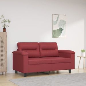 vidaXL Canapea cu 2 locuri, roșu vin, 120 cm, material textil imagine
