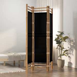 vidaXL Separator de cameră pliabil cu 3 panouri 120 cm bambus și pânză imagine