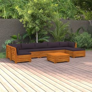 vidaXL Set mobilier grădină cu perne, 8 piese, lemn masiv acacia imagine