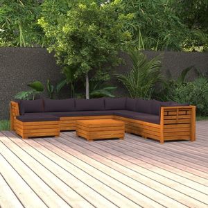 vidaXL Set mobilier de grădină cu perne, 9 piese, lemn masiv de acacia imagine