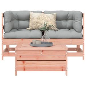 vidaXL Set canapea de grădină, 3 piese, lemn masiv brad douglas imagine