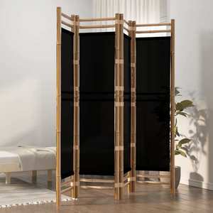 vidaXL Separator de cameră pliabil cu 4 panouri 160 cm bambus și pânză imagine
