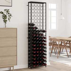 vidaXL Suport sticle vin, 95 de sticle negru 54x18x200 cm fier forjat imagine