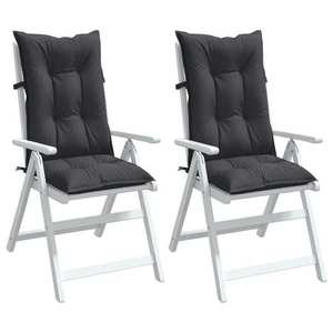 vidaXL Perne scaun cu spătar înalt, 2 buc. antracit 120x50x7 cm textil imagine