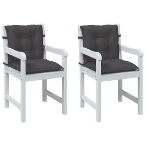 vidaXL Perne scaun spătar mic 2 buc. melanj antracit 100x50x7cm textil imagine