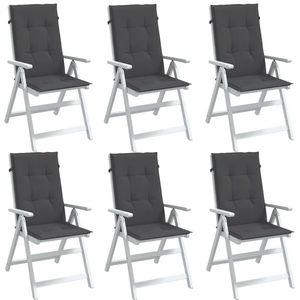 vidaXL Perne scaun cu spătar înalt, 6 buc. antracit 120x50x4 cm textil imagine