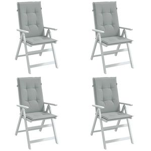 vidaXL Perne scaun cu spătar înalt 4 buc. melanj gri 120x50x4cm textil imagine