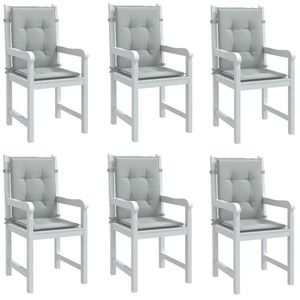 vidaXL Perne scaun cu spătar scund 6 buc. melanj gri 100x50x4cm textil imagine