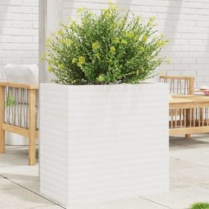 vidaXL Jardinieră de grădină, alb, 70x40x68, 5 cm, lemn masiv de pin imagine