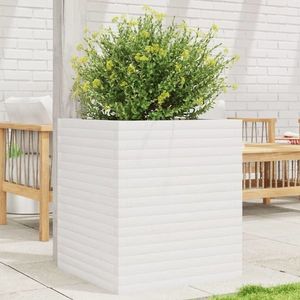 vidaXL Jardinieră de grădină, alb, 60x60x68, 5 cm, lemn masiv de pin imagine