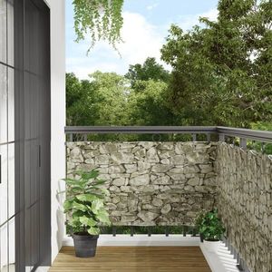 vidaXL Paravan de grădină cu aspect de piatră, gri, 300x75 cm PVC imagine