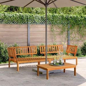 vidaXL Set canapele de colț paleți de grădină 2 buc. lemn masiv acacia imagine