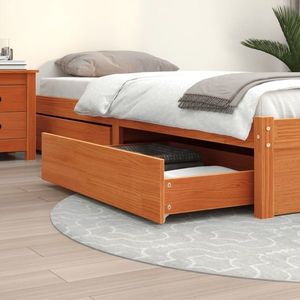 vidaXL Sertare pentru pat, 4 buc., maro ceruit, lemn masiv pin imagine