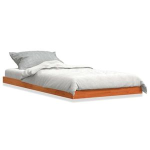 vidaXL Cadru de pat, maro ceruit, 90x200 cm, lemn masiv de pin imagine