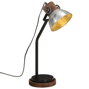 vidaXL Lampă de birou 25 W, argintiu vintage, 18x18x60 cm, E27 imagine