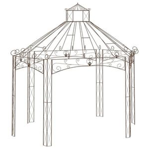 vidaXL Pavilion de grădină, maro antichizat, 400x258x378 cm, fier imagine