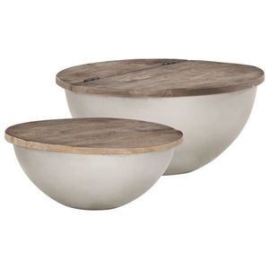vidaXL Set de măsuțe de cafea în formă de bol 2 piese lemn masiv mango imagine