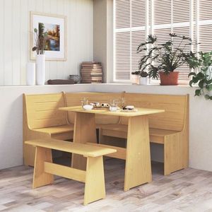vidaXL Set mobilier de bucătărie, 3 piese, maro miere, lemn masiv pin imagine