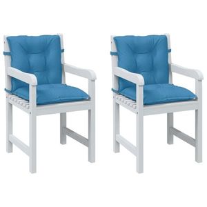 vidaXL Perne scaun spătar mic 2 buc. melanj albastru 100x50x7cm textil imagine