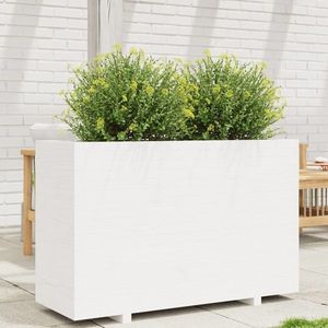 vidaXL Jardinieră de grădină, alb, 110x40x72, 5 cm, lemn masiv de pin imagine