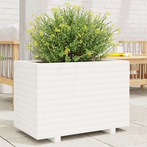 vidaXL Jardinieră de grădină, alb, 70x40x49, 5 cm, lemn masiv de pin imagine