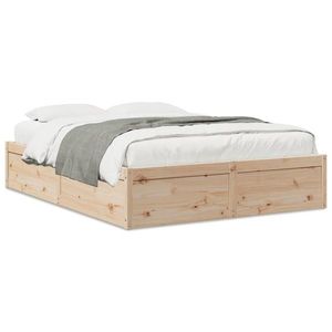 vidaXL Cadru de pat, 150x200 cm, lemn masiv de pin imagine