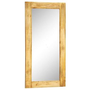 vidaXL Oglindă de perete, cadru din lemn masiv, 120 x 60 cm imagine