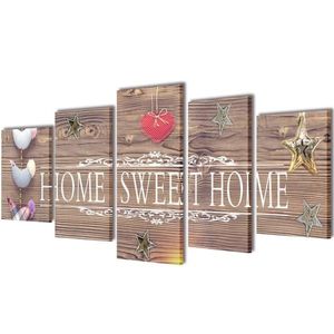 Set tablouri de perete cu imprimeu Home Sweet Home, 200 x 100 cm imagine
