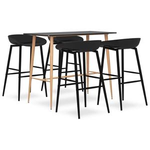 vidaXL Set mobilier de bar, 5 piese, negru imagine
