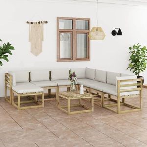 vidaXL Set mobilier grădină cu perne 9 piese lemn pin impregnat imagine
