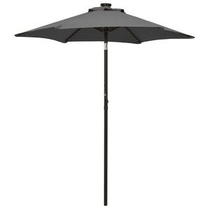 vidaXL Umbrelă de soare cu lumini LED, antracit, 200x211 cm, aluminiu imagine
