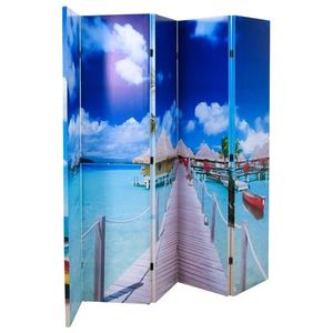 vidaXL Paravan de cameră pliabil, 200 x 170 cm, plajă imagine