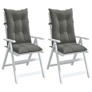 vidaXL Perne scaun cu spătar înalt 2 buc. melanj gri 120x50x7cm textil imagine