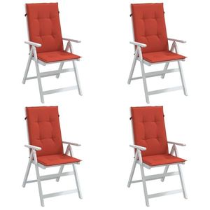 vidaXL Perne scaun spătar înalt, 4 buc. melanj roșu 120x50x4 cm textil imagine