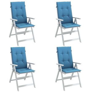 vidaXL Perne scaun spătar înalt 4buc melanj albastru 120x50x4cm textil imagine