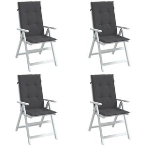vidaXL Perne scaun cu spătar înalt, 4 buc. antracit 120x50x4 cm textil imagine
