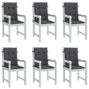 vidaXL Perne scaun spătar mic 6 buc. melanj antracit 100x50x4cm textil imagine