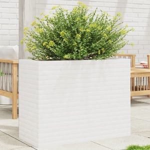 vidaXL Jardinieră de grădină, alb, 90x40x68, 5 cm, lemn masiv de pin imagine