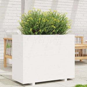 vidaXL Jardinieră de grădină, alb, 90x40x72, 5 cm, lemn masiv de pin imagine