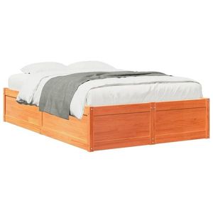 vidaXL Cadru de pat, maro ceruit, 120x190 cm, lemn masiv de pin imagine