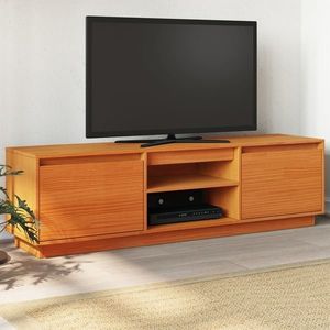 vidaXL Dulap TV, maro ceruit, 140x35x40 cm, lemn masiv de pin imagine