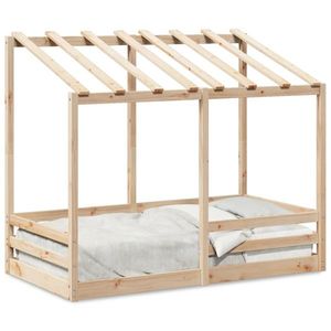 vidaXL Acoperiș pat de copii, 70x140 cm, lemn masiv de pin imagine