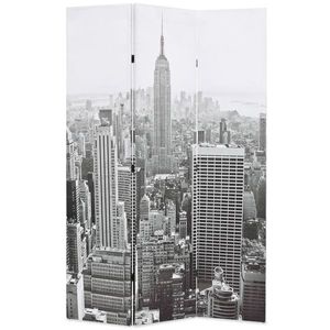 vidaXL Paravan cameră pliabil, 120x170 cm, New York pe zi, alb/negru imagine