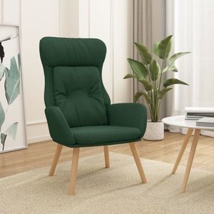 vidaXL Scaun de relaxare, verde închis, material textil imagine